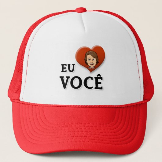 Boné Eu Amo Você  Trucker Pet (Voorkant)