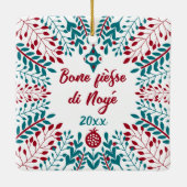 Bone fièsse di Noyé, Waalse kerstgroet Keramisch Ornament (Achterkant)