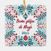 Bone fièsse di Noyé, Waalse kerstgroet Keramisch Ornament (Voorkant)