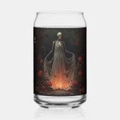 Bone girl wearing a wedding dress in a forest  blikvorm glas (Voorkant)