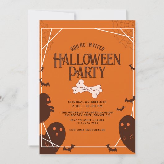  Bone Halloween Party Kaart (Voorkant)