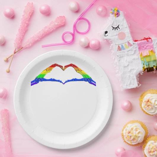 Bone Hands Heart Classic Papieren Bordje (Feest)