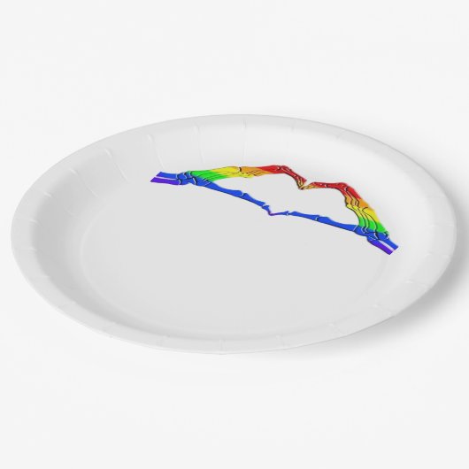 Bone Hands Heart Classic Papieren Bordje (Gekanteld)