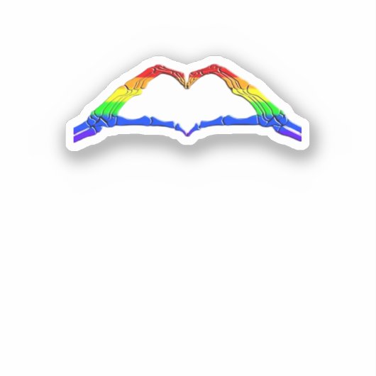 Bone Hands Heart Classic Sticker (Voorkant)