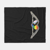 Bone Hands Heart Pride Progress Fleece Deken (Voorkant (Horizontaal))