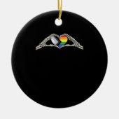 Bone Hands Heart Pride Progress Keramisch Ornament (Voorkant)