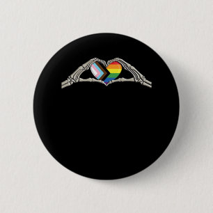 Bone Hands Heart Pride Progress Ronde Button 5,7 Cm