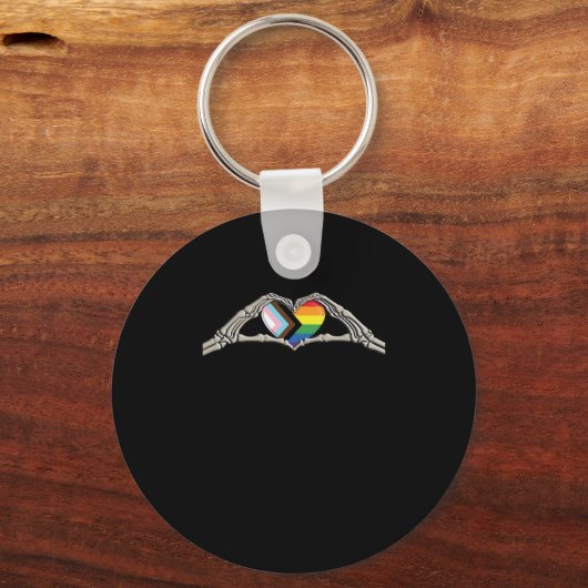 Bone Hands Heart Pride Progress Sleutelhanger (Voorkant)