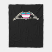 Bone Hands Heart Transgender Gothic Fleece Deken (Voorkant)