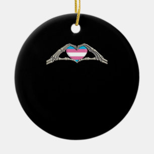 Bone Hands Heart Transgender Gothic Keramisch Ornament
