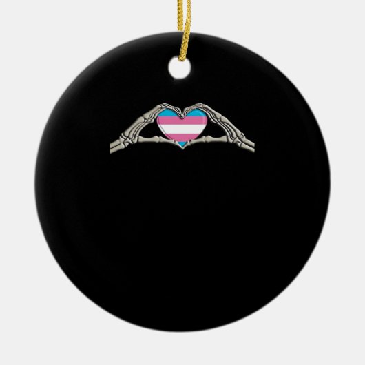 Bone Hands Heart Transgender Gothic Keramisch Ornament (Voorkant)