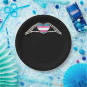 Bone Hands Heart Transgender Gothic Papieren Bordje (Feest)