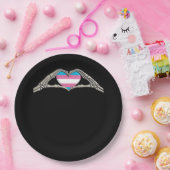 Bone Hands Heart Transgender Gothic Papieren Bordje (Feest)