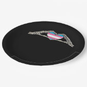 Bone Hands Heart Transgender Gothic Papieren Bordje (Gekanteld)