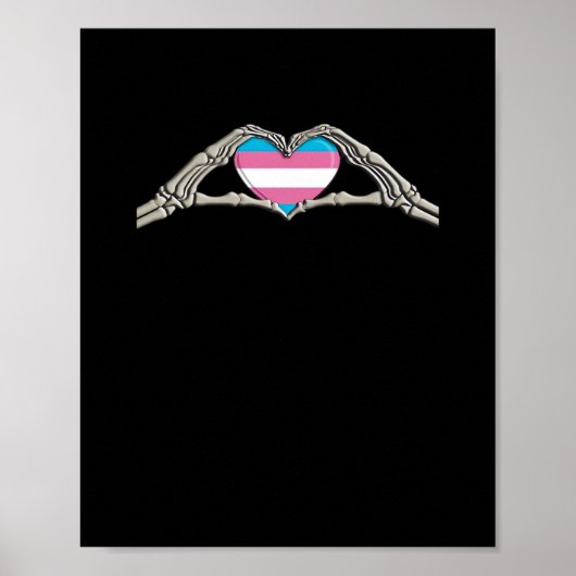 Bone Hands Heart Transgender Gothic Poster (Voorkant)