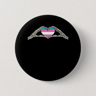Bone Hands Heart Transgender Gothic Ronde Button 5,7 Cm