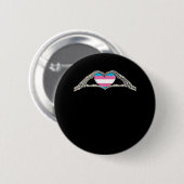 Bone Hands Heart Transgender Gothic Ronde Button 5,7 Cm (Voorkant /achterkant)