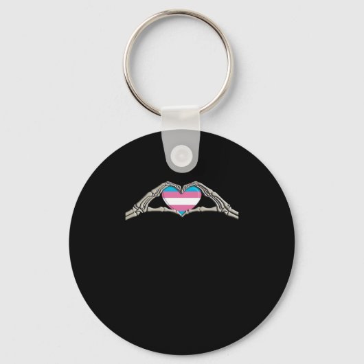 Bone Hands Heart Transgender Gothic Sleutelhanger (Voorkant)