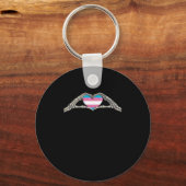 Bone Hands Heart Transgender Gothic Sleutelhanger (Voorkant)