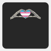 Bone Hands Heart Transgender Gothic Vierkante Sticker (Voorkant)