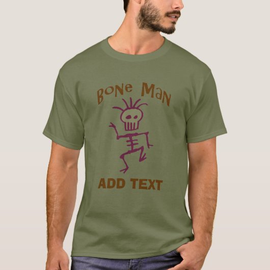 Bone Man, tekst toevoegen T-Shirt (Voorkant)