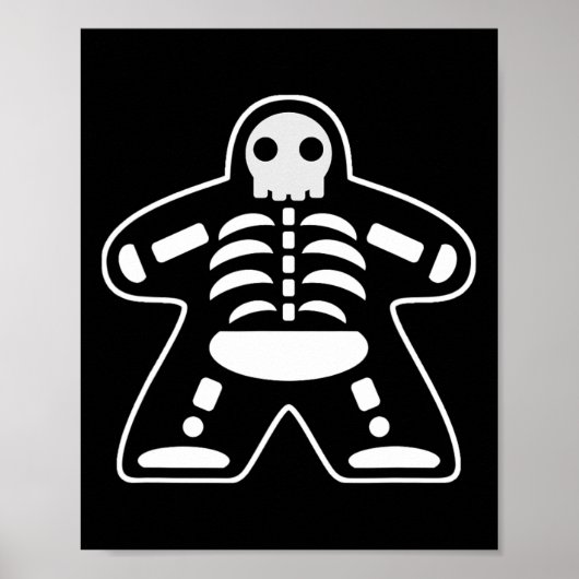 Bone Meeple Skeleton Halloween Board Gamer Gift Poster (Voorkant)