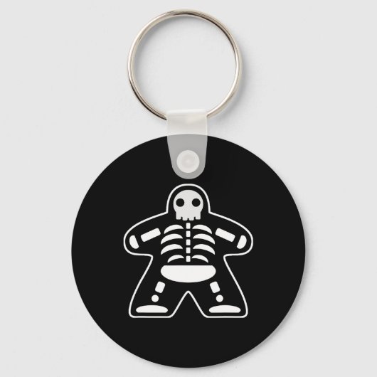 Bone Meeple Skeleton Halloween Board Gamer Gift Sleutelhanger (Voorkant)