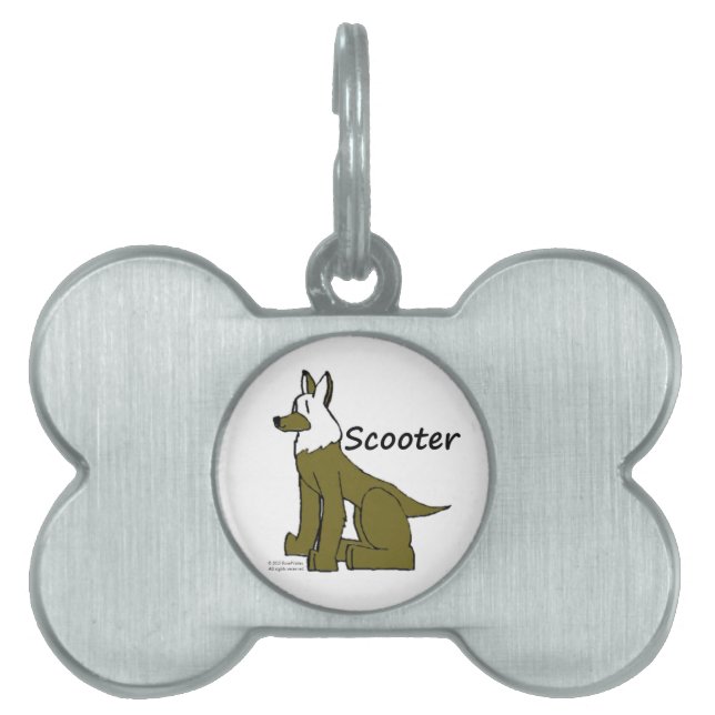 Bone-Shaped Pet Tag by RoseWrites Huisdieren Naamplaatje (voorkant)