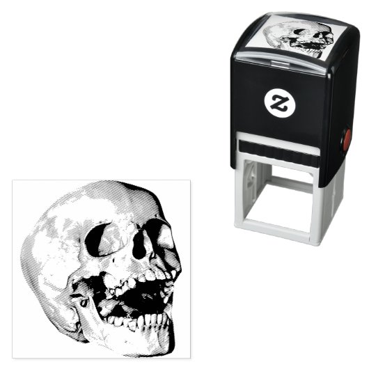 Bone Skull Stamp Zelfinktende Stempel (In situ)