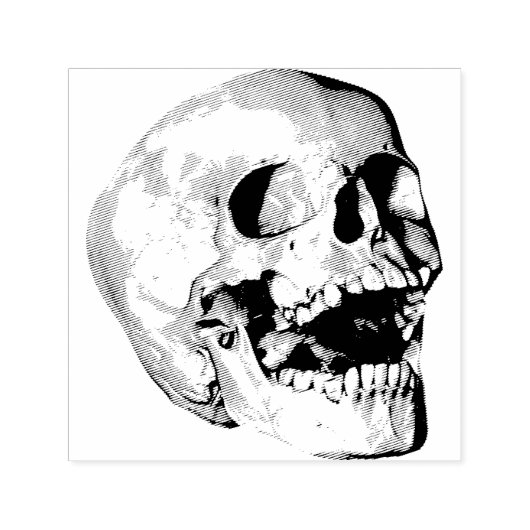 Bone Skull Stamp Zelfinktende Stempel (Design)