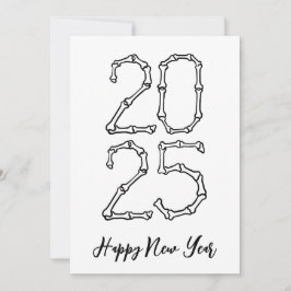 Bone Style eenvoudige gelukkige nieuwjaarskaarten  Feestdagenkaart