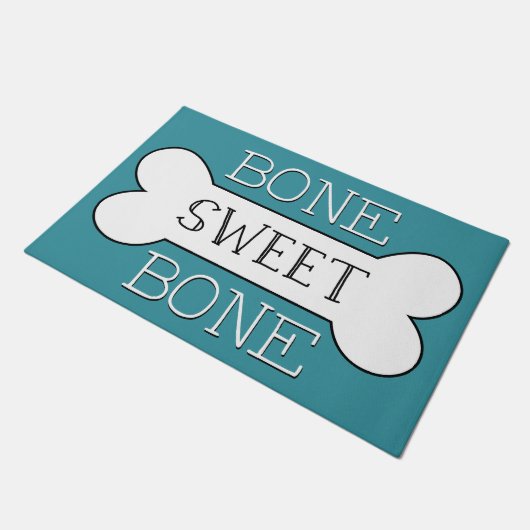 Bone Sweet Bone Dog Welkom Mat - kies uw kleur (Schuin)