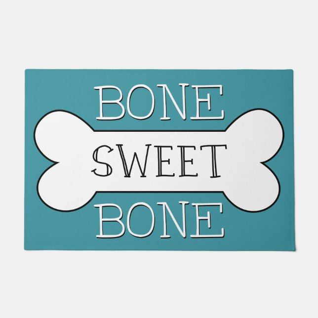 Bone Sweet Bone Dog Welkom Mat - kies uw kleur (Voorkant)