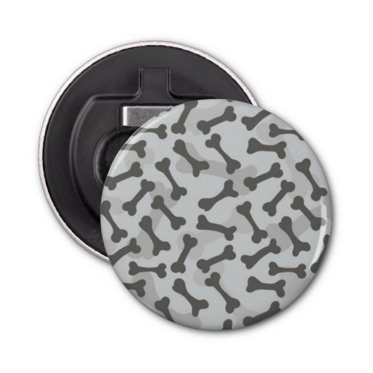 Bone Textern Pattern Greyscale Button Flesopener (Voorkant)