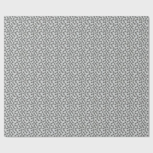 Bone Textern Pattern Greyscale Cadeaupapier (Vlak)
