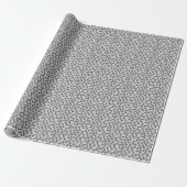 Bone Textern Pattern Greyscale Cadeaupapier (Uitgerold)