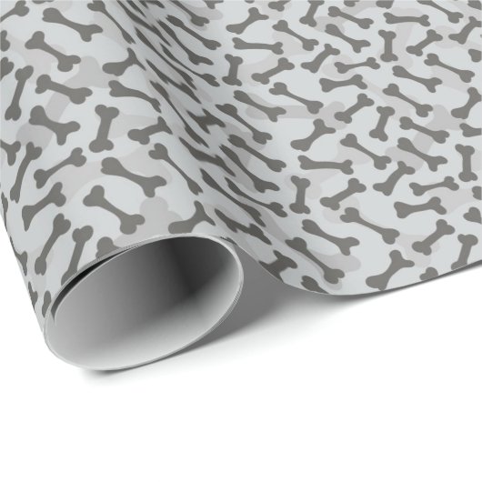 Bone Textern Pattern Greyscale Cadeaupapier (Rol Hoek)