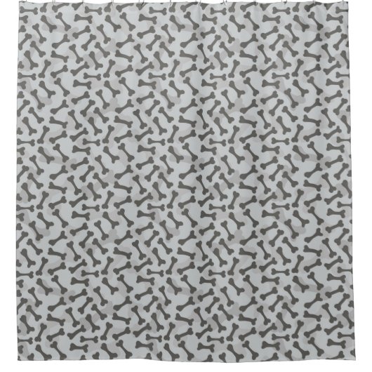 Bone Textern Pattern Greyscale Douchegordijn (Voorkant)