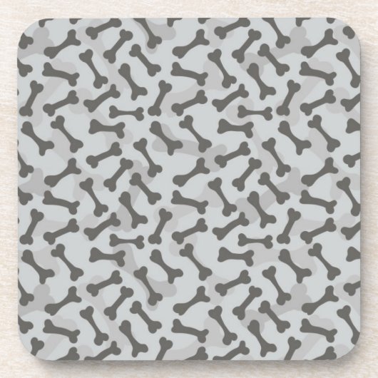 Bone Textern Pattern Greyscale Drankjes Onderzetter (Voorkant)