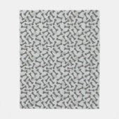 Bone Textern Pattern Greyscale Fleece Deken (Voorkant)