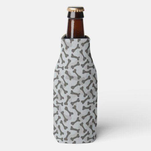 Bone Textern Pattern Greyscale Flesjeskoeler (Fles Voorkant)