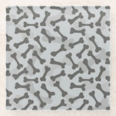 Bone Textern Pattern Greyscale Glazen Onderzetter (Voorkant)