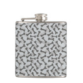 Bone Textern Pattern Greyscale Heupfles (Voorkant)