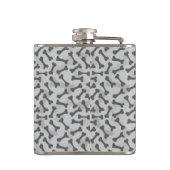 Bone Textern Pattern Greyscale Heupfles (Achterkant)