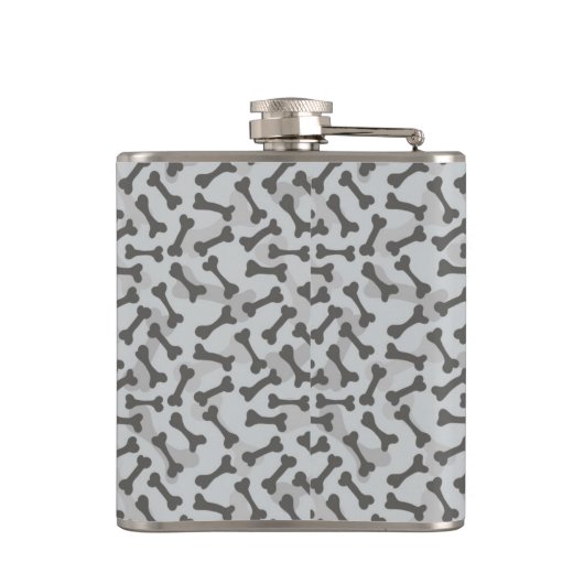 Bone Textern Pattern Greyscale Heupfles (Achterkant)