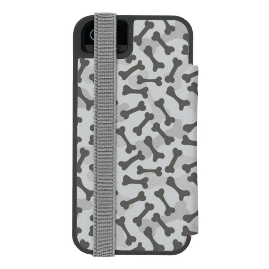Bone Textern Pattern Greyscale Incipio iPhone Portemonnee Hoesje (Agenda Achterkant)