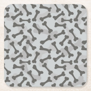 Bone Textern Pattern Greyscale Kartonnen Onderzetters