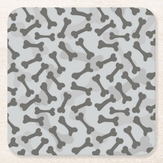 Bone Textern Pattern Greyscale Kartonnen Onderzetters (Voorkant)