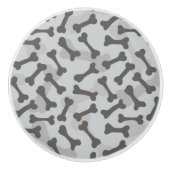 Bone Textern Pattern Greyscale Keramische Knop (Voorkant)
