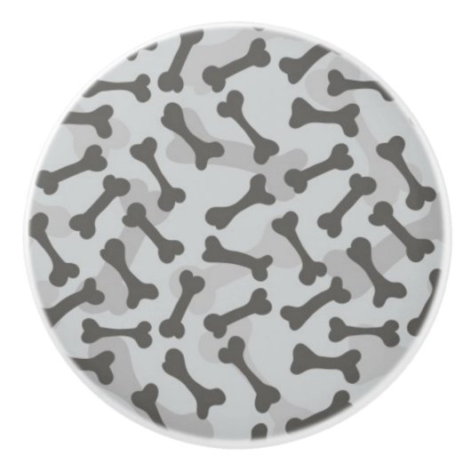 Bone Textern Pattern Greyscale Keramische Knop (Voorkant)